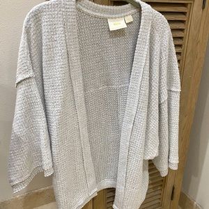 Anthropologie Maeve Gray White Cardigan